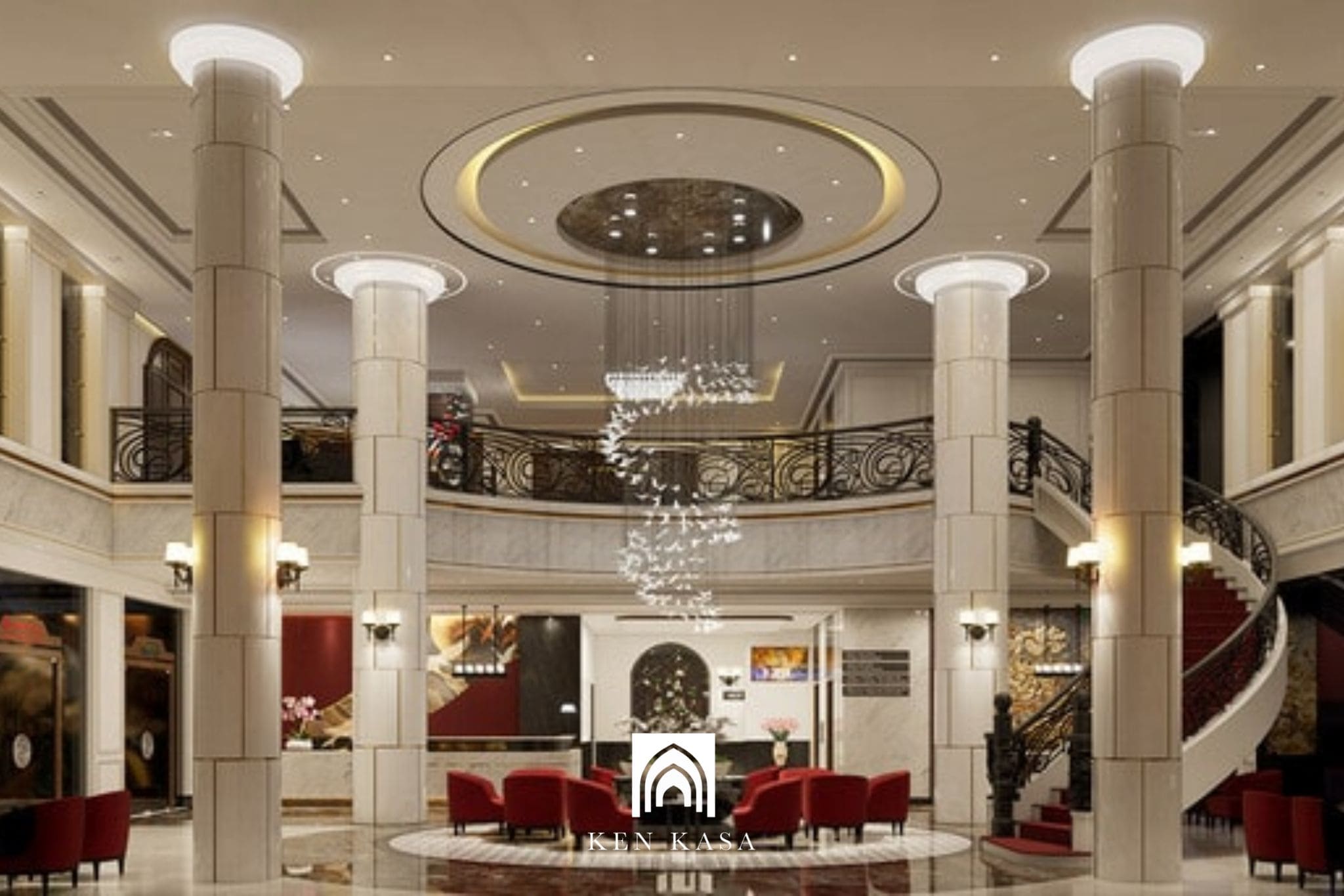 Top 50 mẫu thiết kế sảnh khách sạn tân cổ điển đẳng cấp, sang trọng 2026 